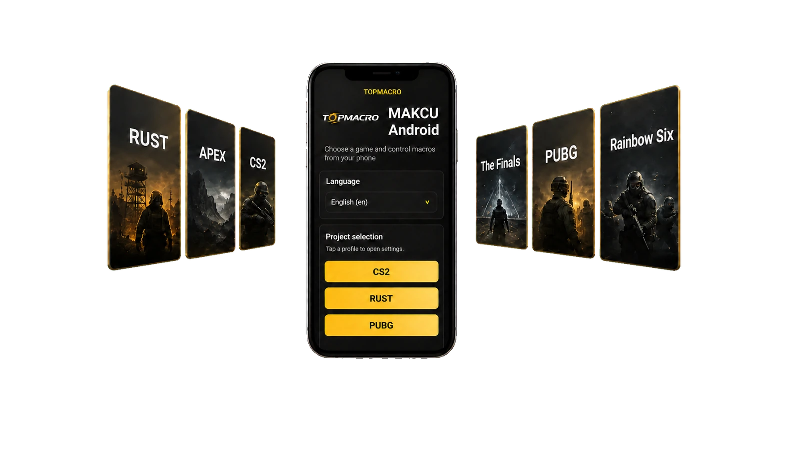 인기 게임 프로필을 제공하는 Android용 TopMacro Makcu 앱