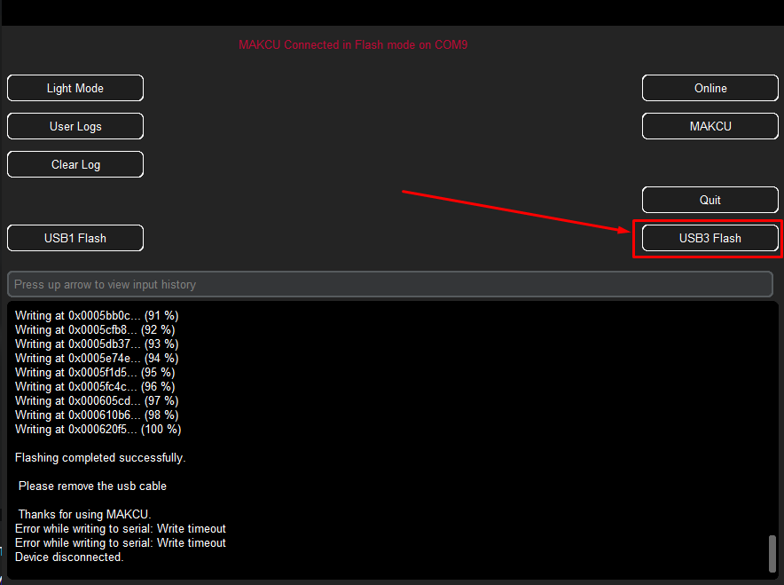 Makcu USB3 Flash button